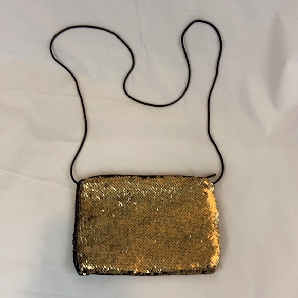 Reneshanta Black and Gold Sequined Soft Purse - Picture 3 of 7